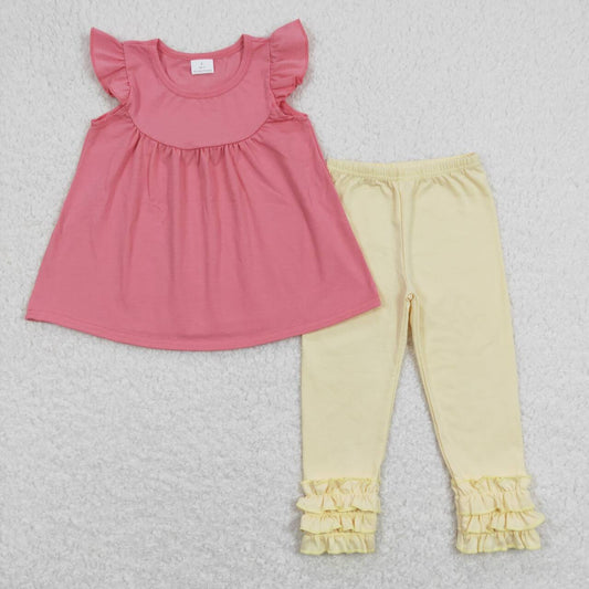 kids girl clothes solid tunic icing pants set