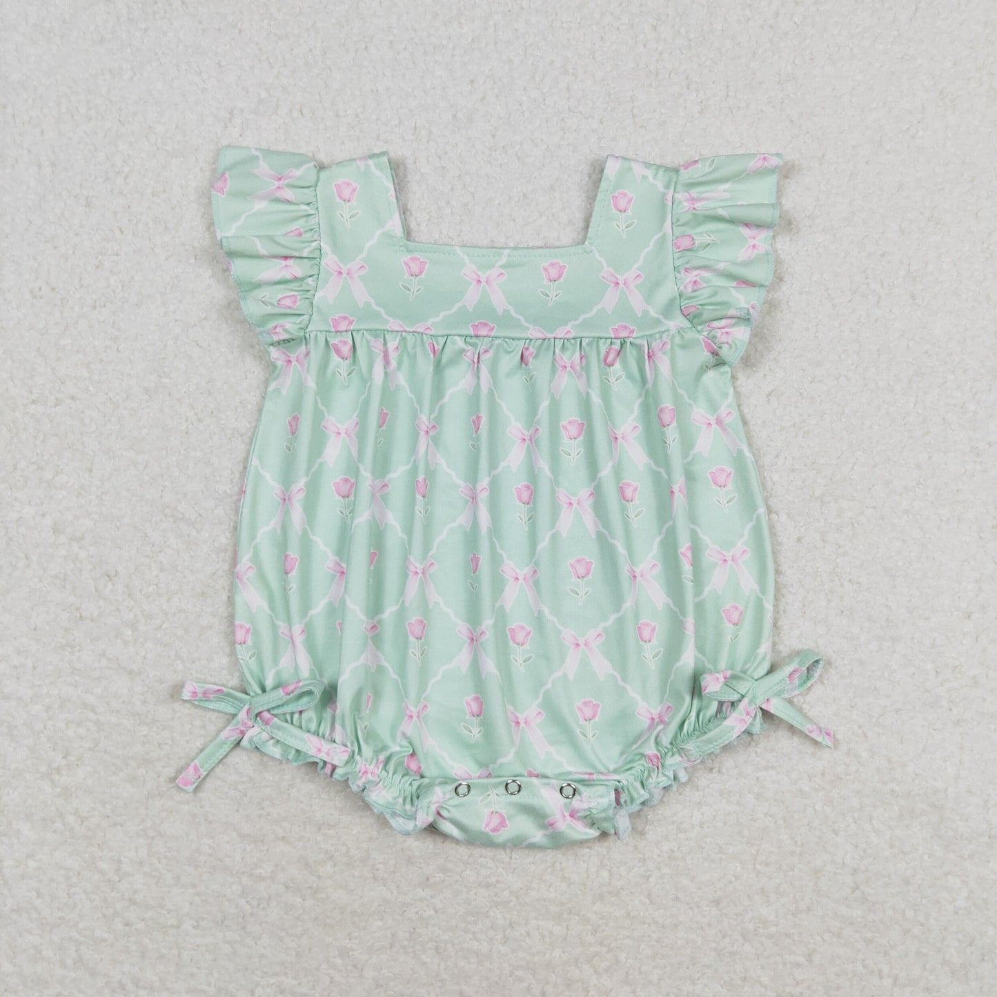 bows&flower baby girl romper