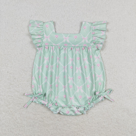 bows&flower baby girl romper