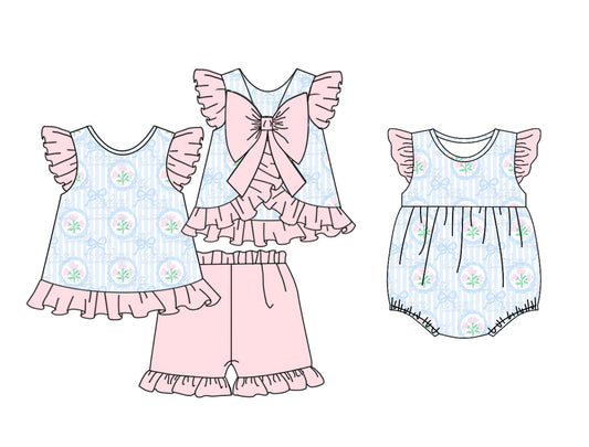 pre order Grandmillennial Bow Coquette Shorts Set