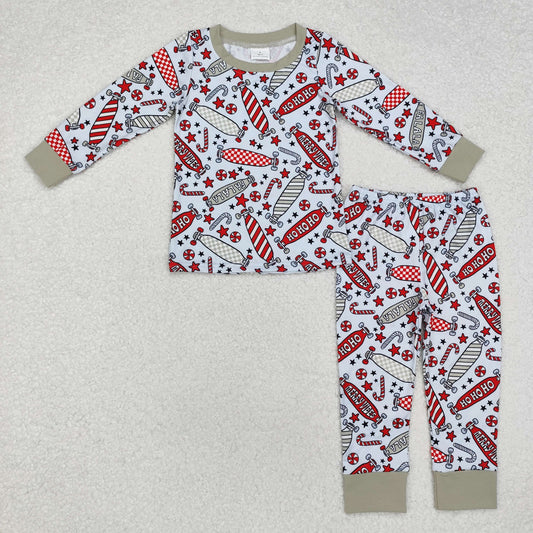 hohoho skate kids Christmas pajama set