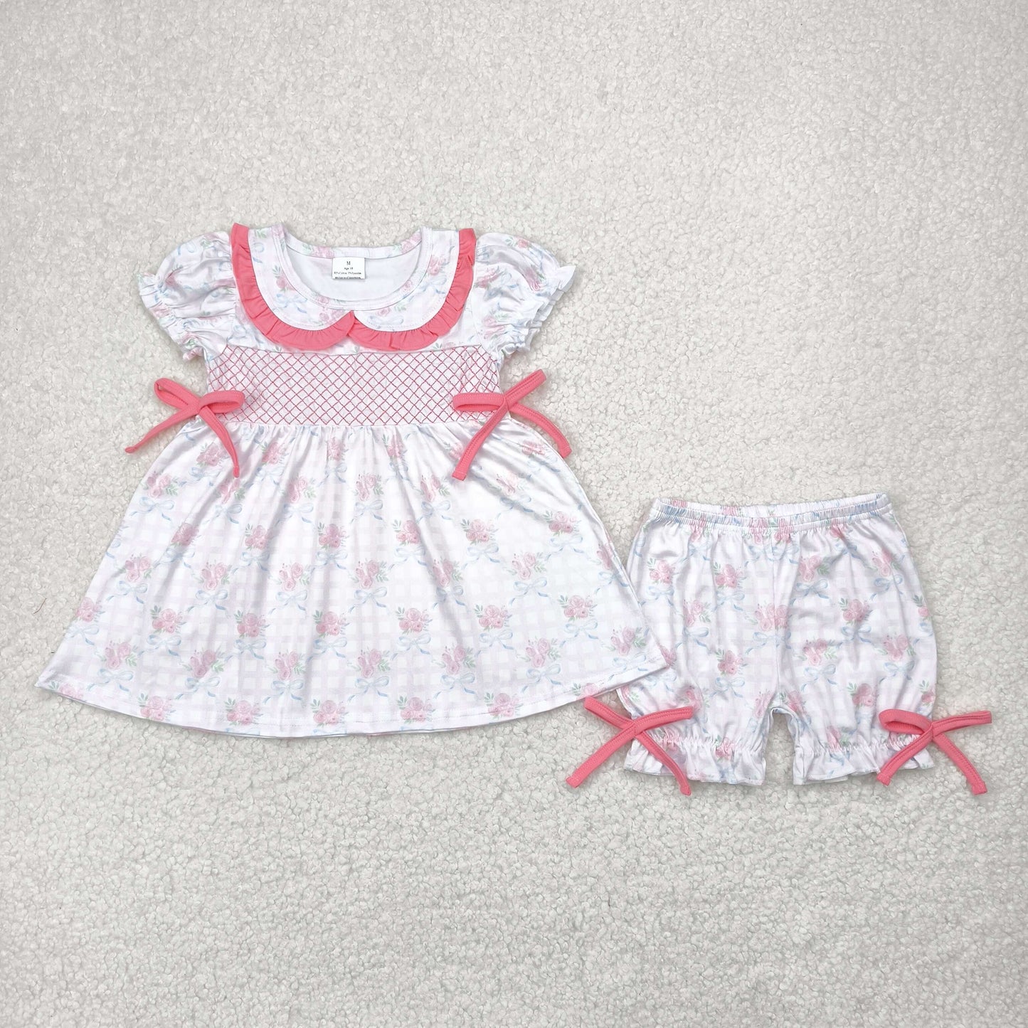 floral embroidery bloomer set