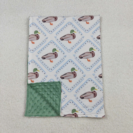 green duck print baby blanket