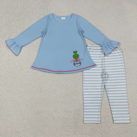 topiary embroidery legging set fall little girl outfit