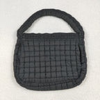 black puffy tote bag
