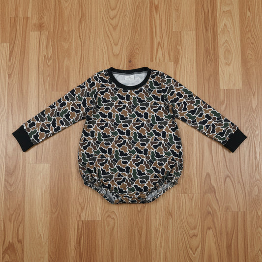 long sleeve camo romper