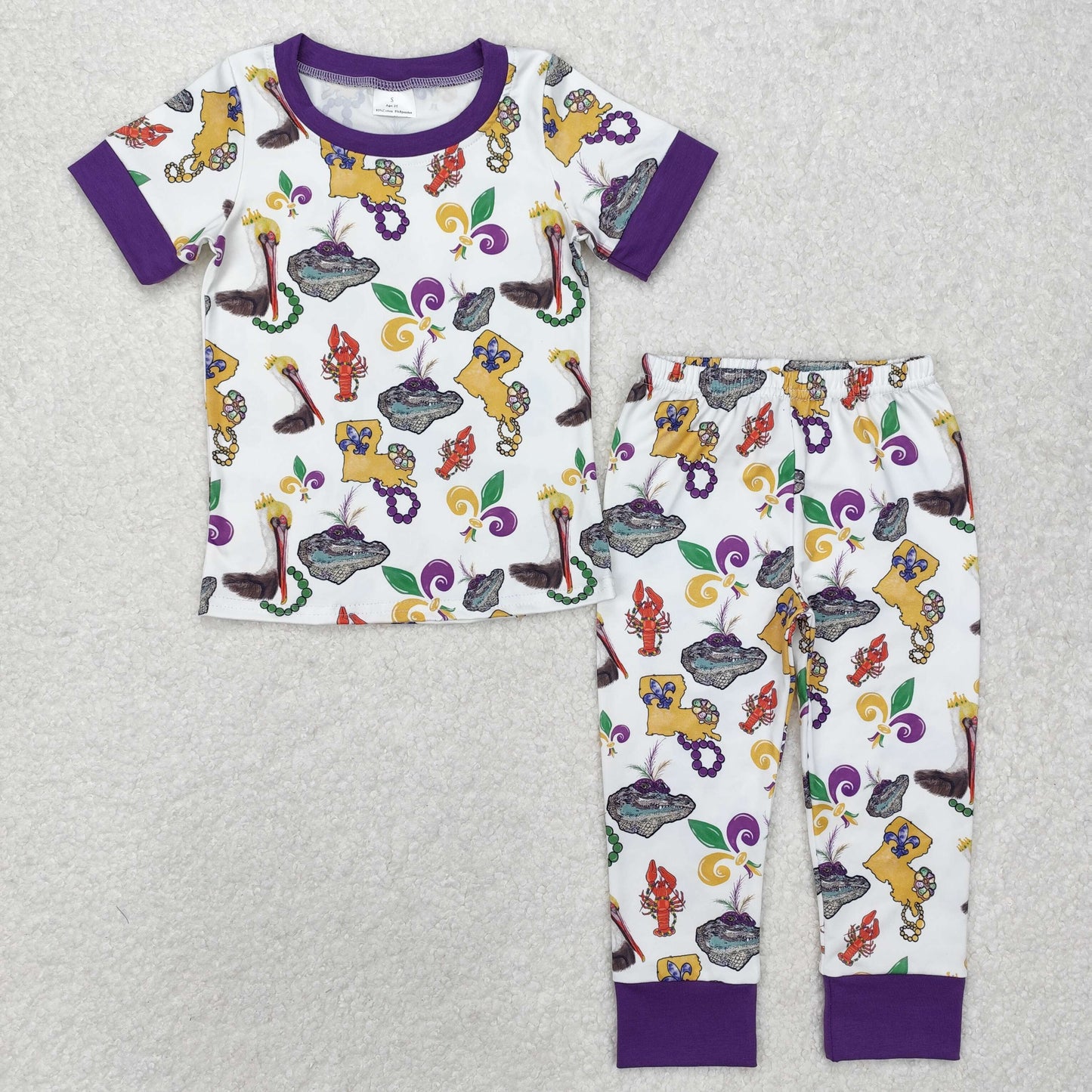 baby girl mardi gras pajama set kids sleepwear