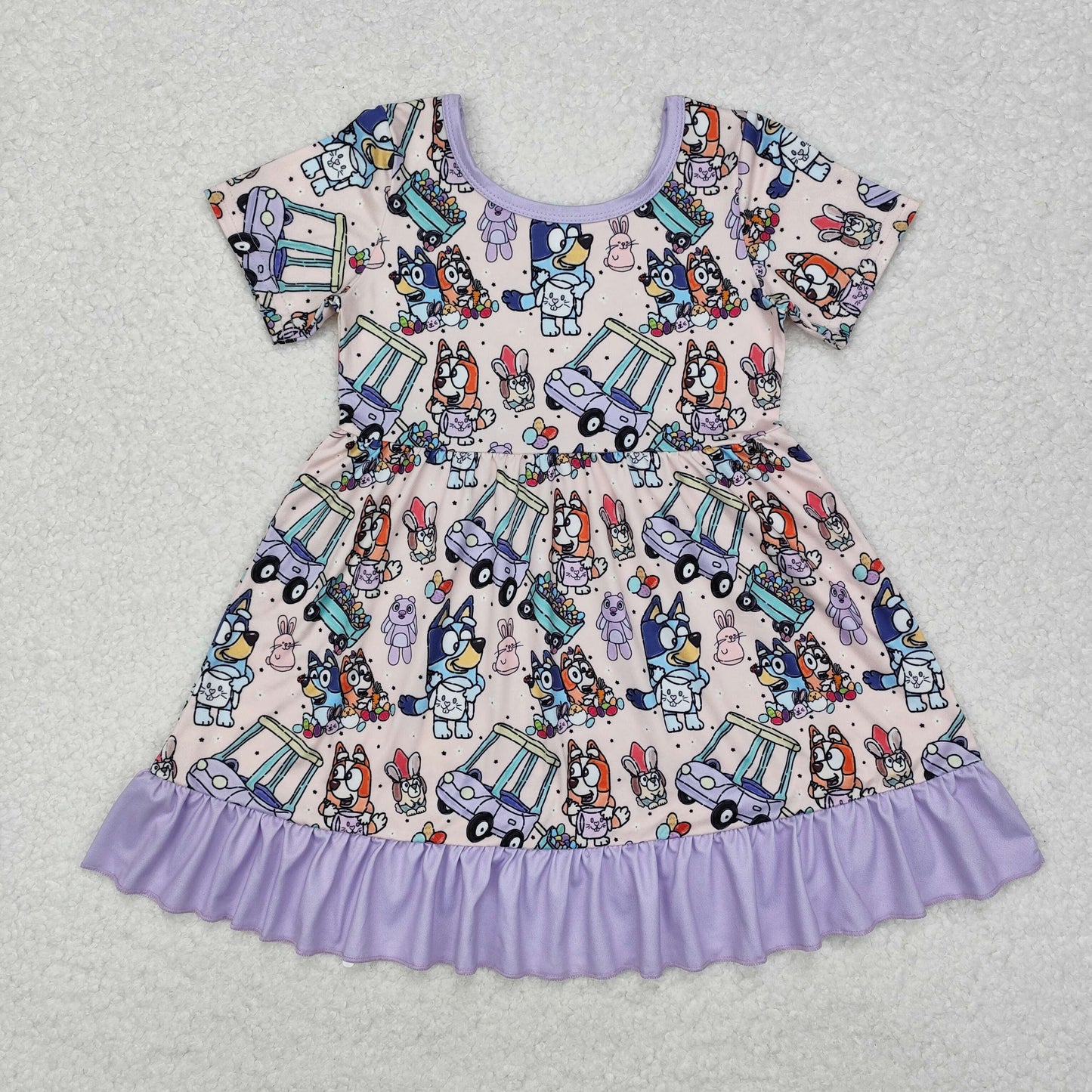 short sleeve easter blu*y dress kids dresses