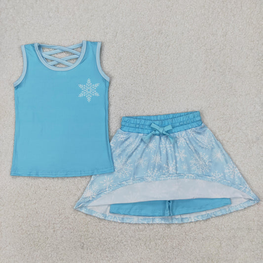 blue snow flake skort set girls clothing