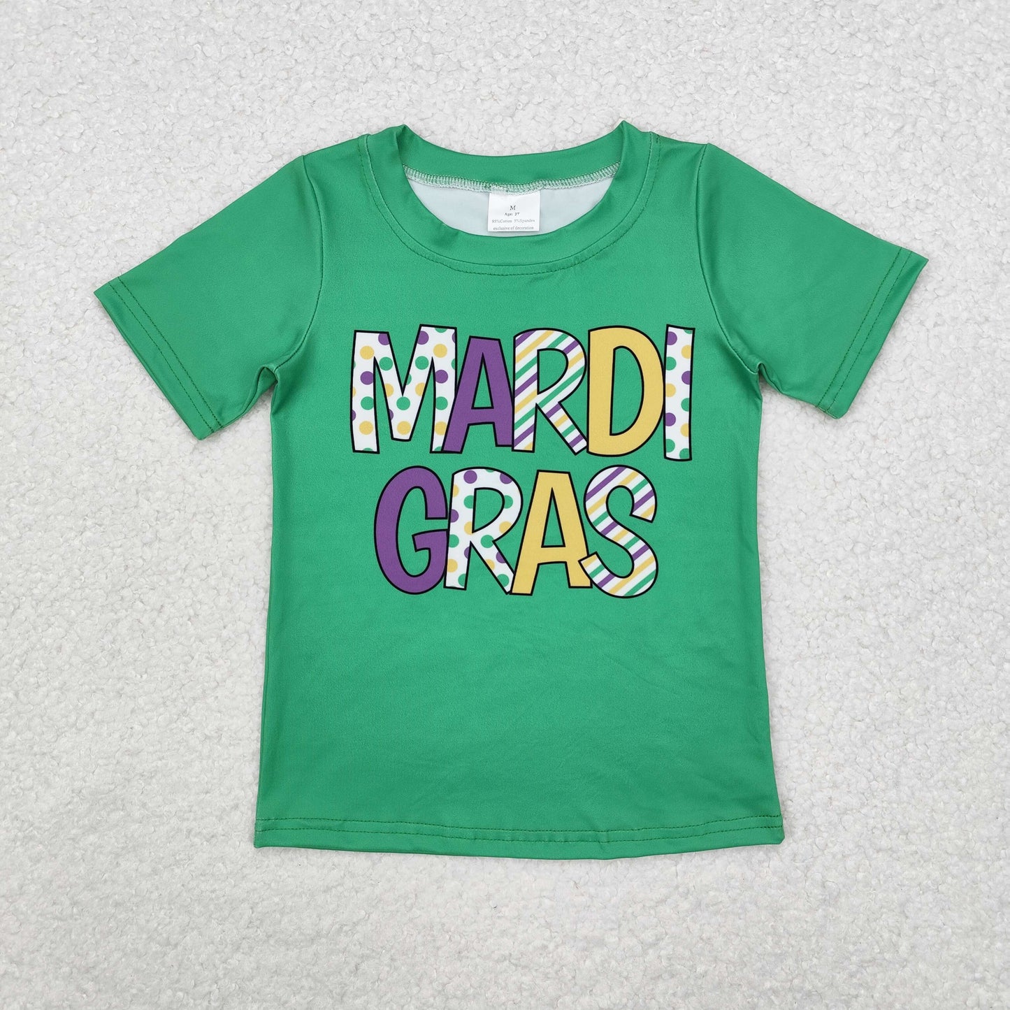 green mardi gras unisex kids t-shirt