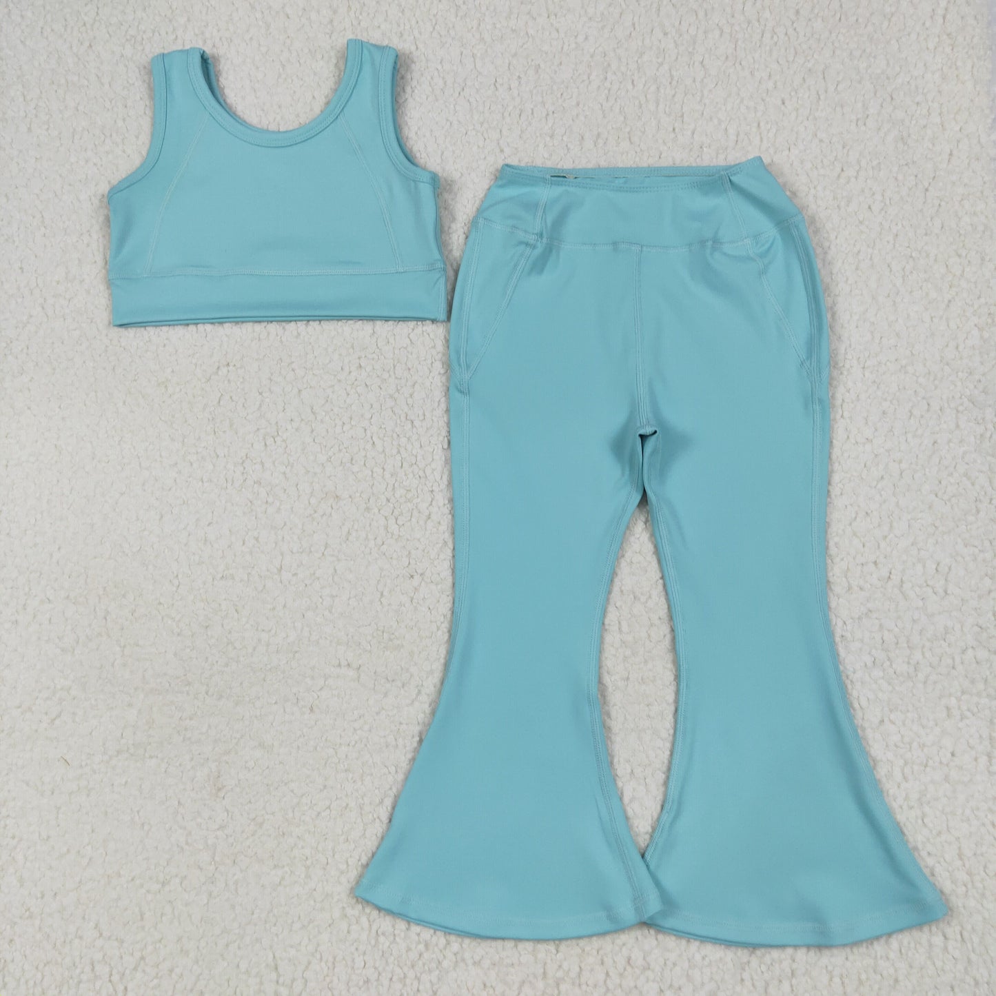 blue two pieces athletic pants set
