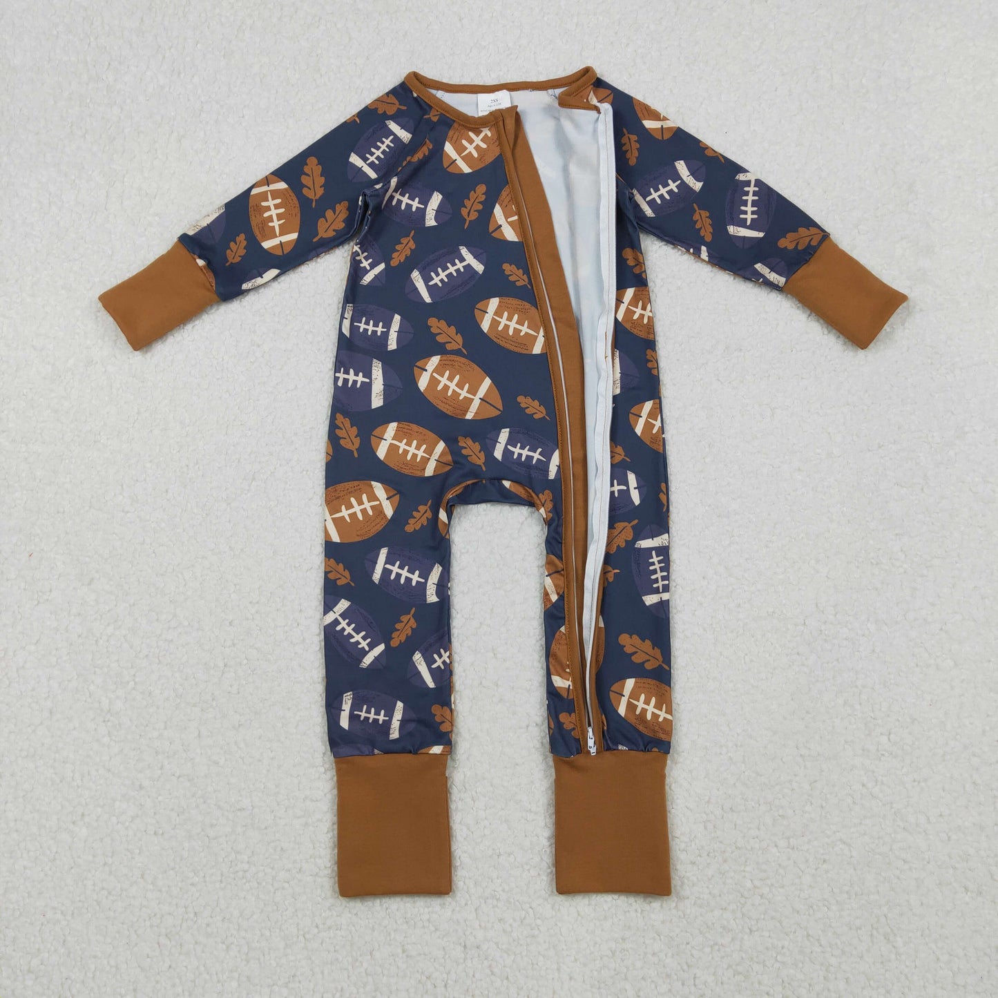 football print infant boy zipper sleeper