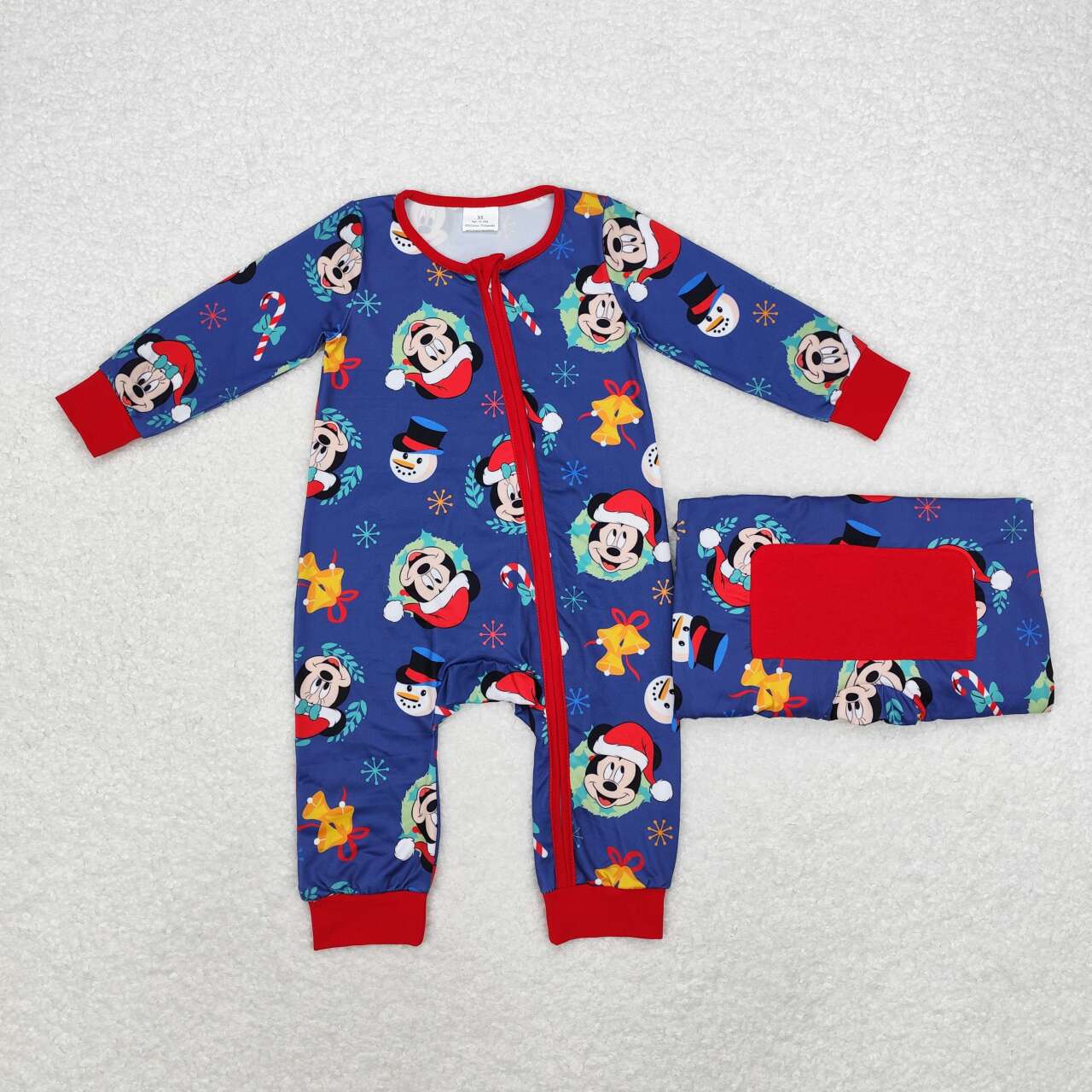 santa mouse snowman zip sleeper boy