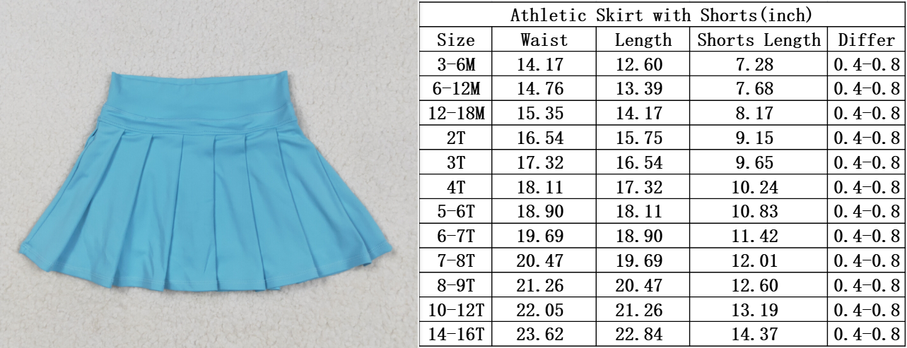 Girl Pleated Cheer Skirts Cheerleader Skirt Blue