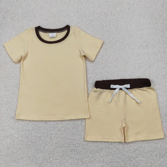 solid color boy shorts set