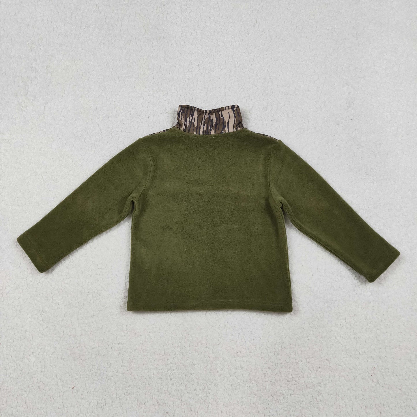 camo olive zip fleece pullover boy
