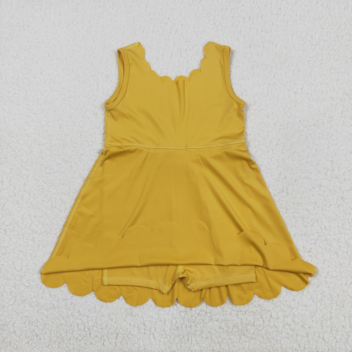 solid mustard athletic yoga dress