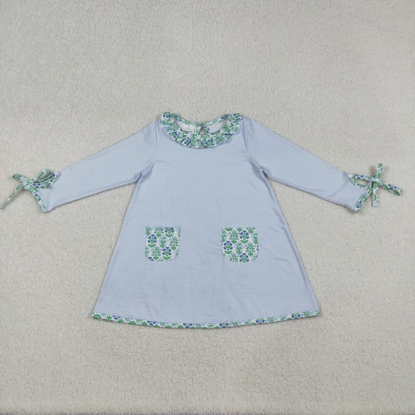 stripes floral pocket baby girl dress fall dresses
