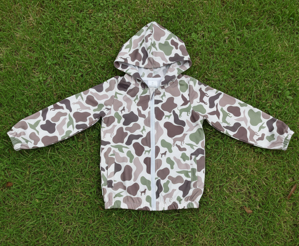 long sleeve hunting camo full zip hoodie