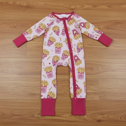 fries before you guys valentine girl zipper sleeper