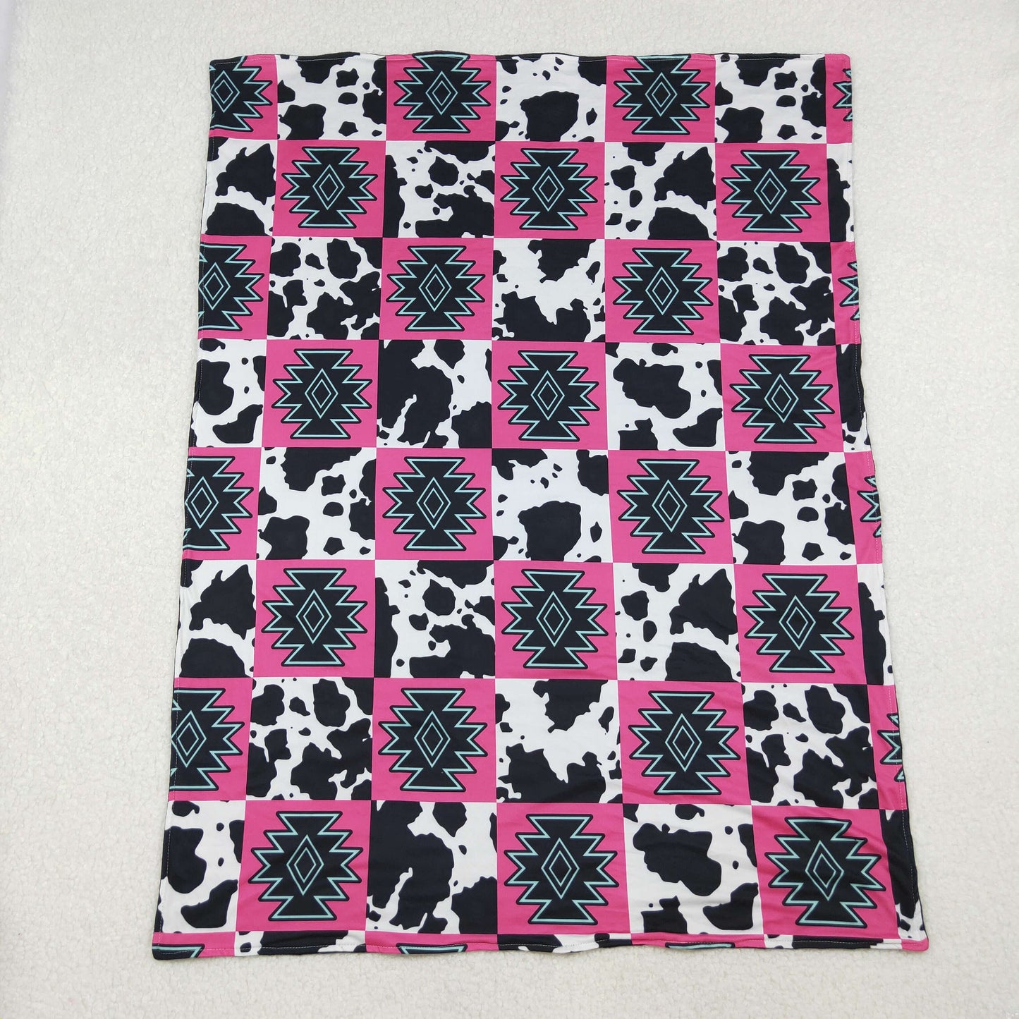 aztec cow print baby blanket
