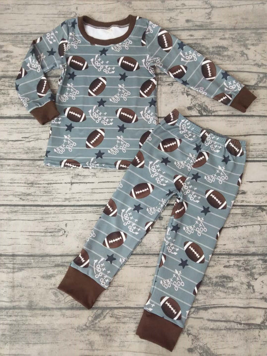 Custom order football baby boy pajama set