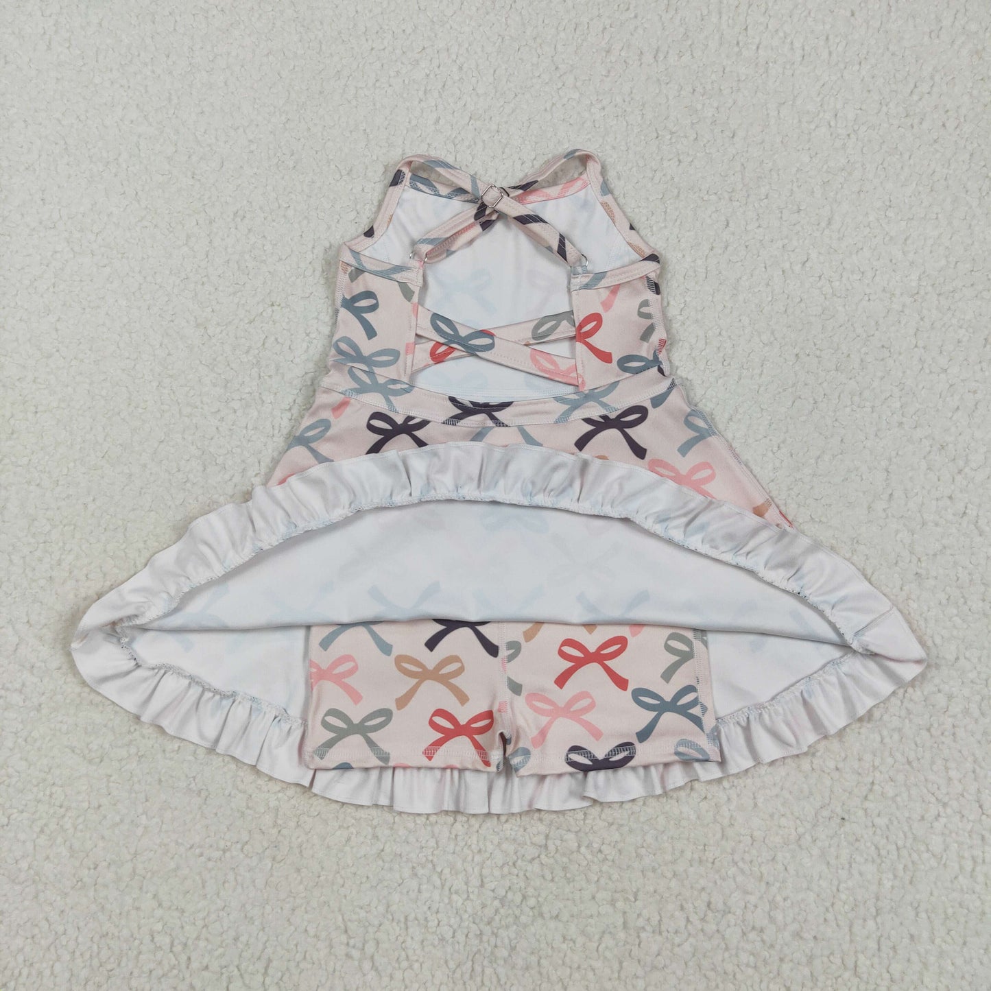 strap colorful bow athletic dress
