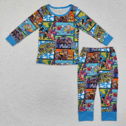 boy long sleeve cartoon bamboo pajama set