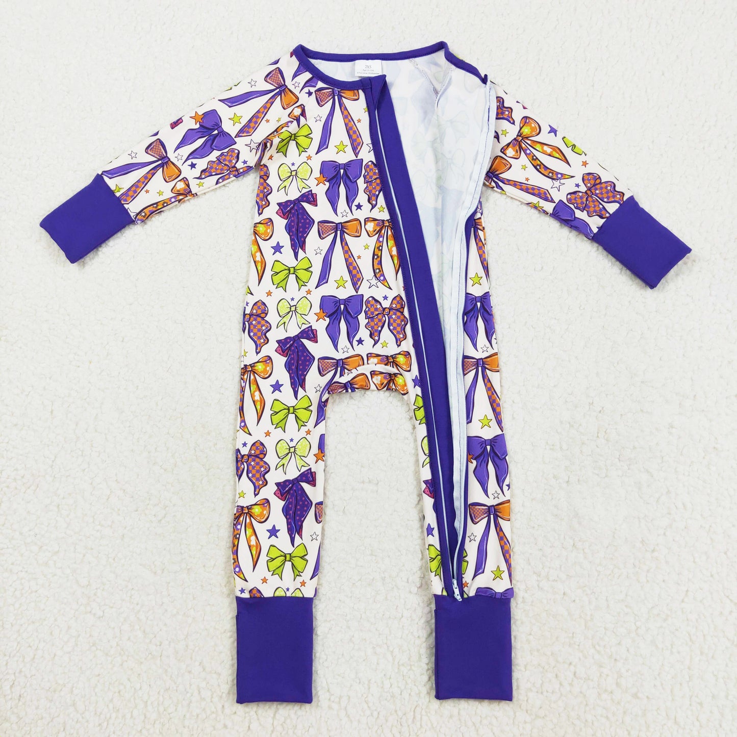 long sleeve Halloween bows zip sleeper