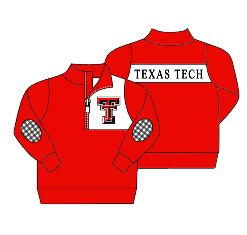 (Custom Design MOQ 5 Each Item)Team's Texas Tech Red Print Sibling Matching Clothes