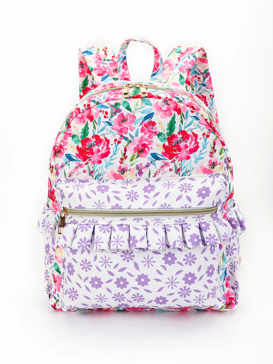 floral kids backpack school bag