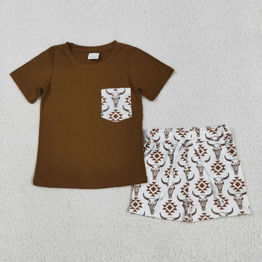 aztec skull boy shorts set