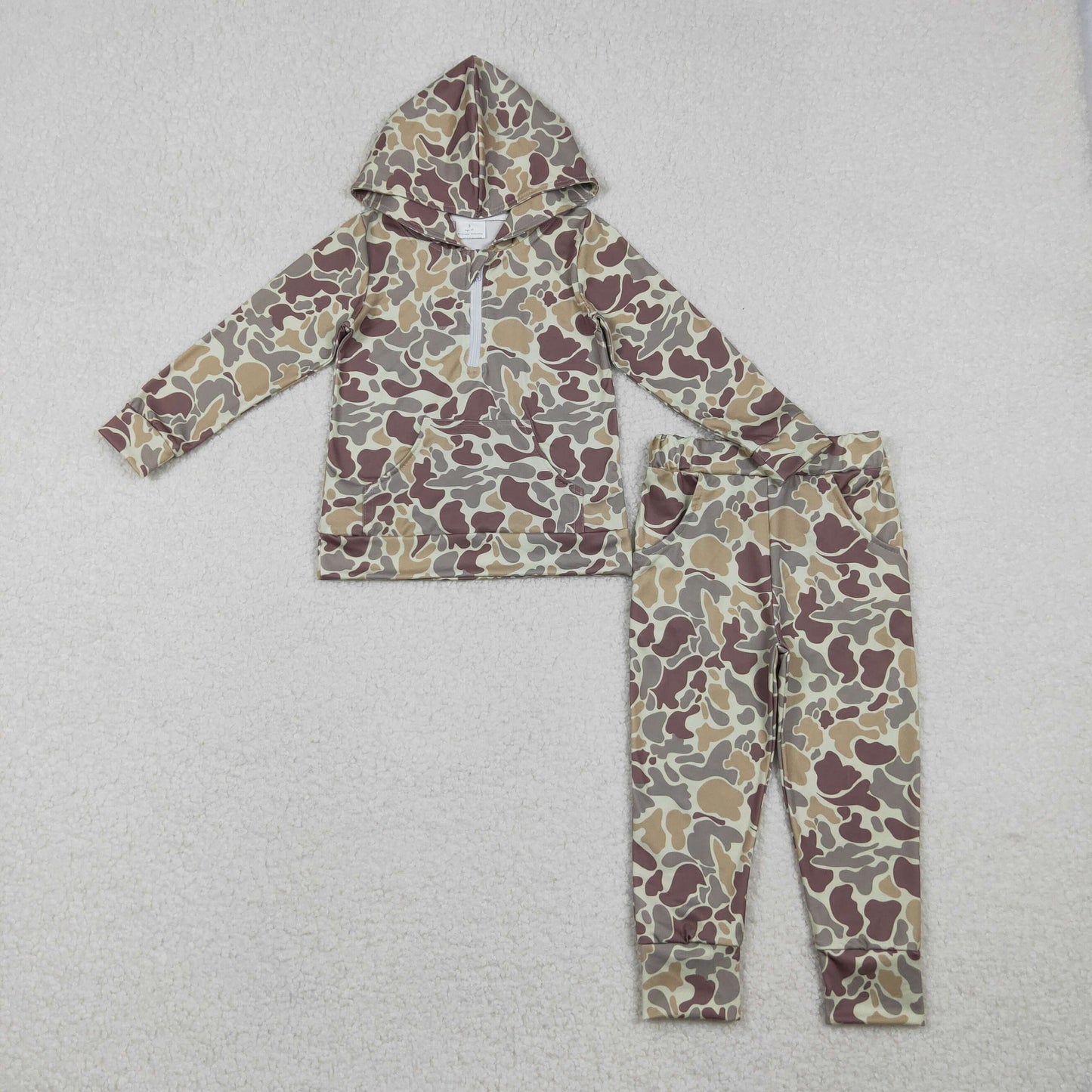 zip  hoodie camo jogger set fall boy outfit kids clothing