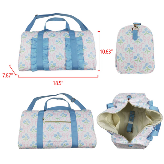 pink bow flower duffel & gym bags