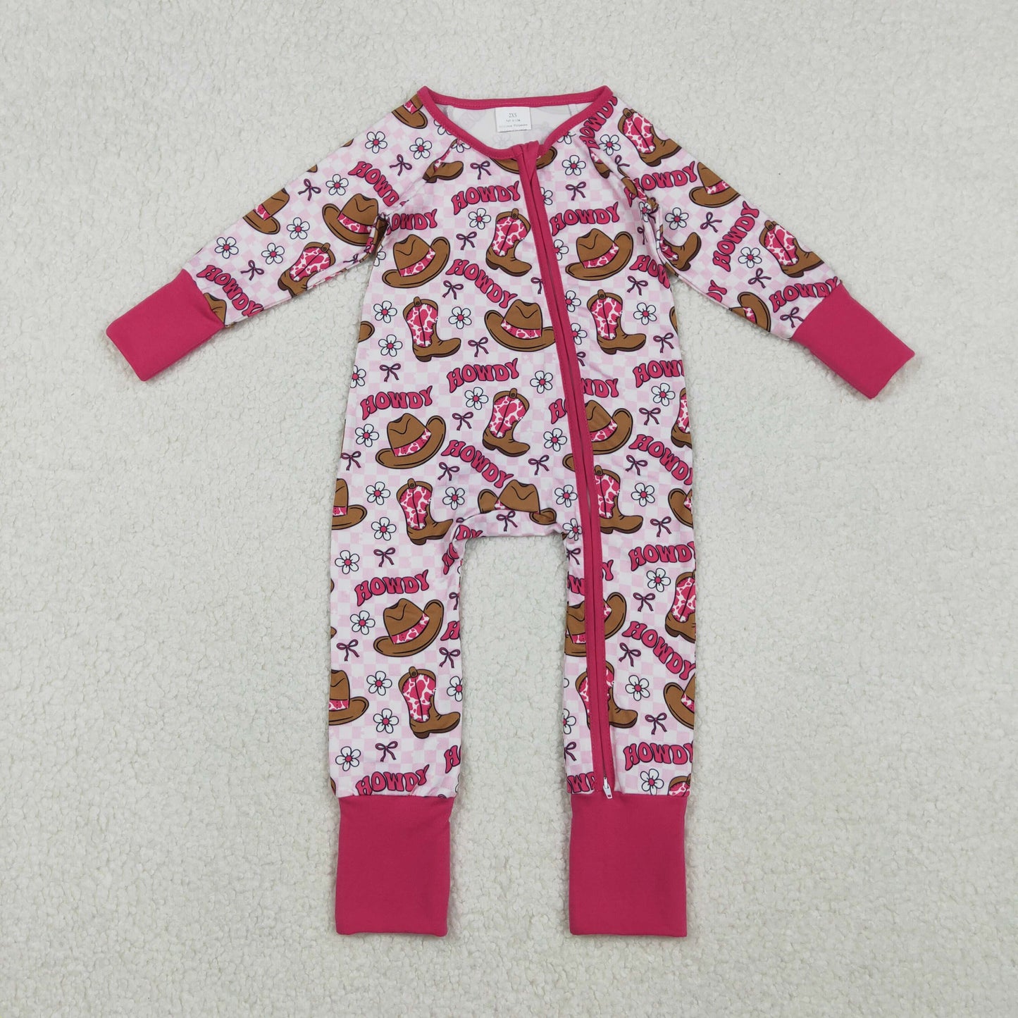 pink howdy cowgirl zipper sleeper