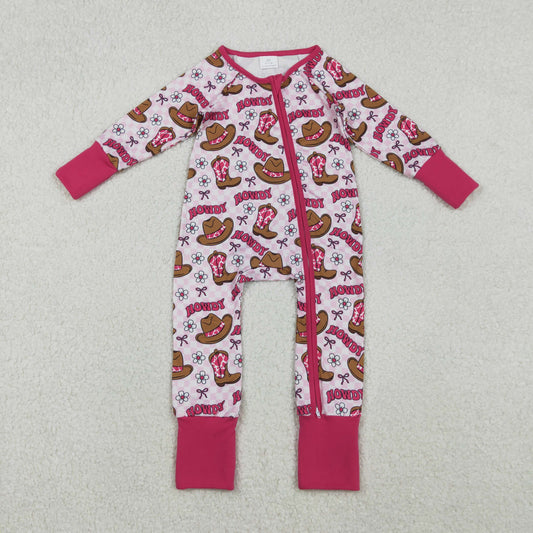 pink howdy cowgirl zipper sleeper