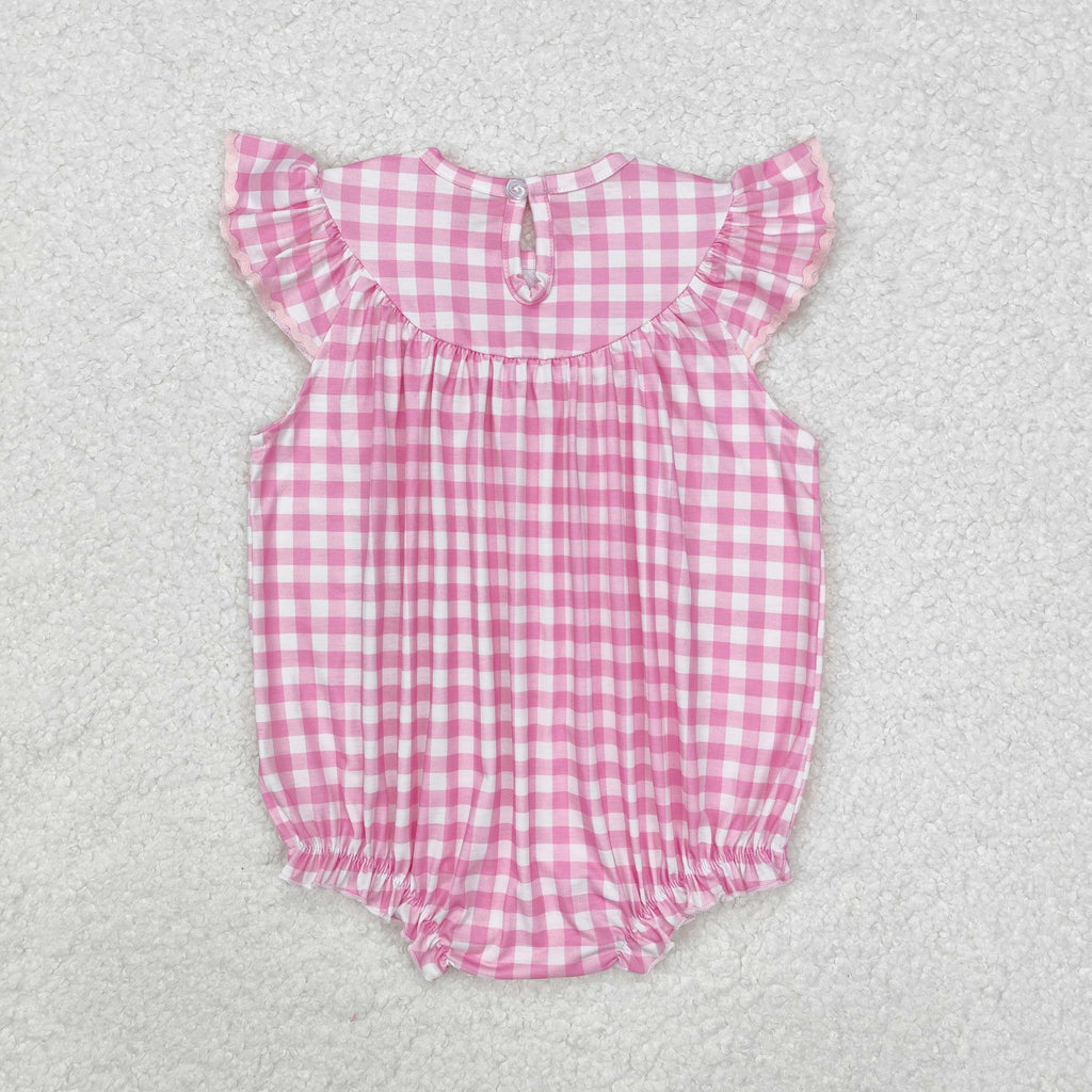 peeps embroidery pink plaid bubble easter clothes