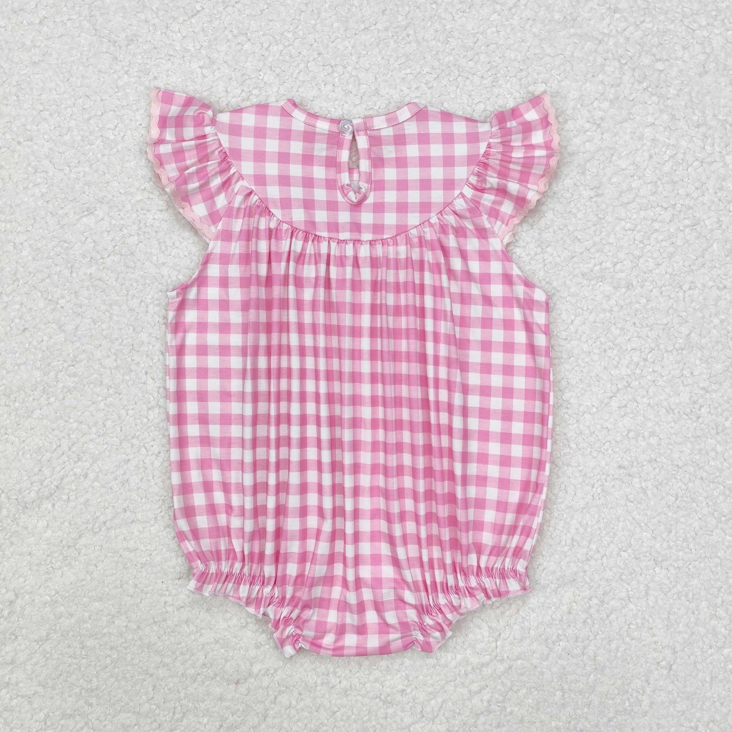 peeps embroidery pink plaid bubble easter clothes