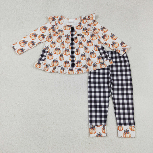 pumpkin button top legging set