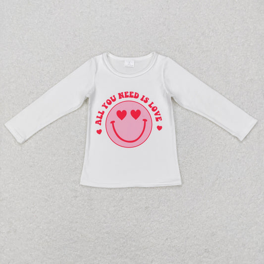 all u need is love girl white valentine shirt