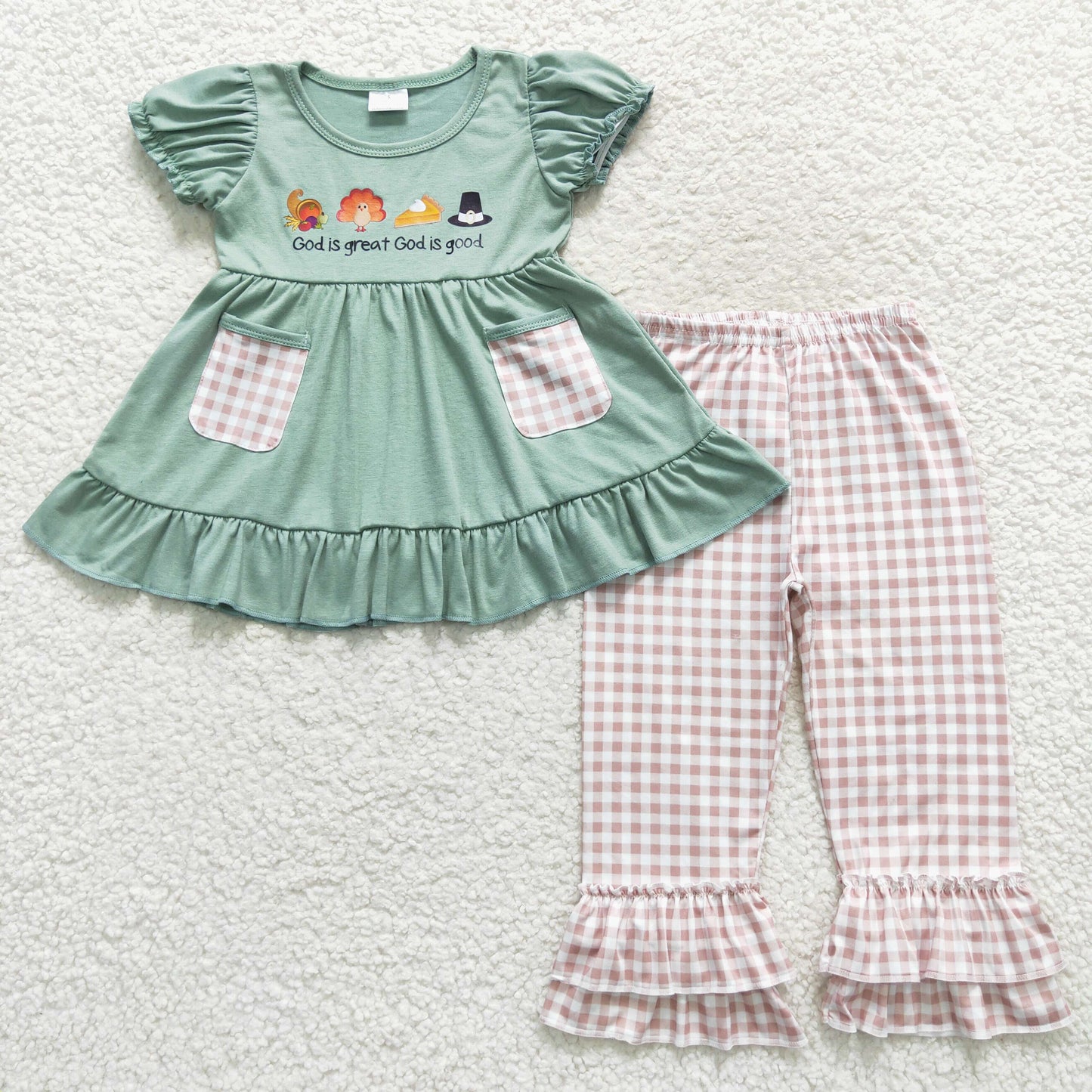god is great god is good toddler girl thanksgiving day outfit