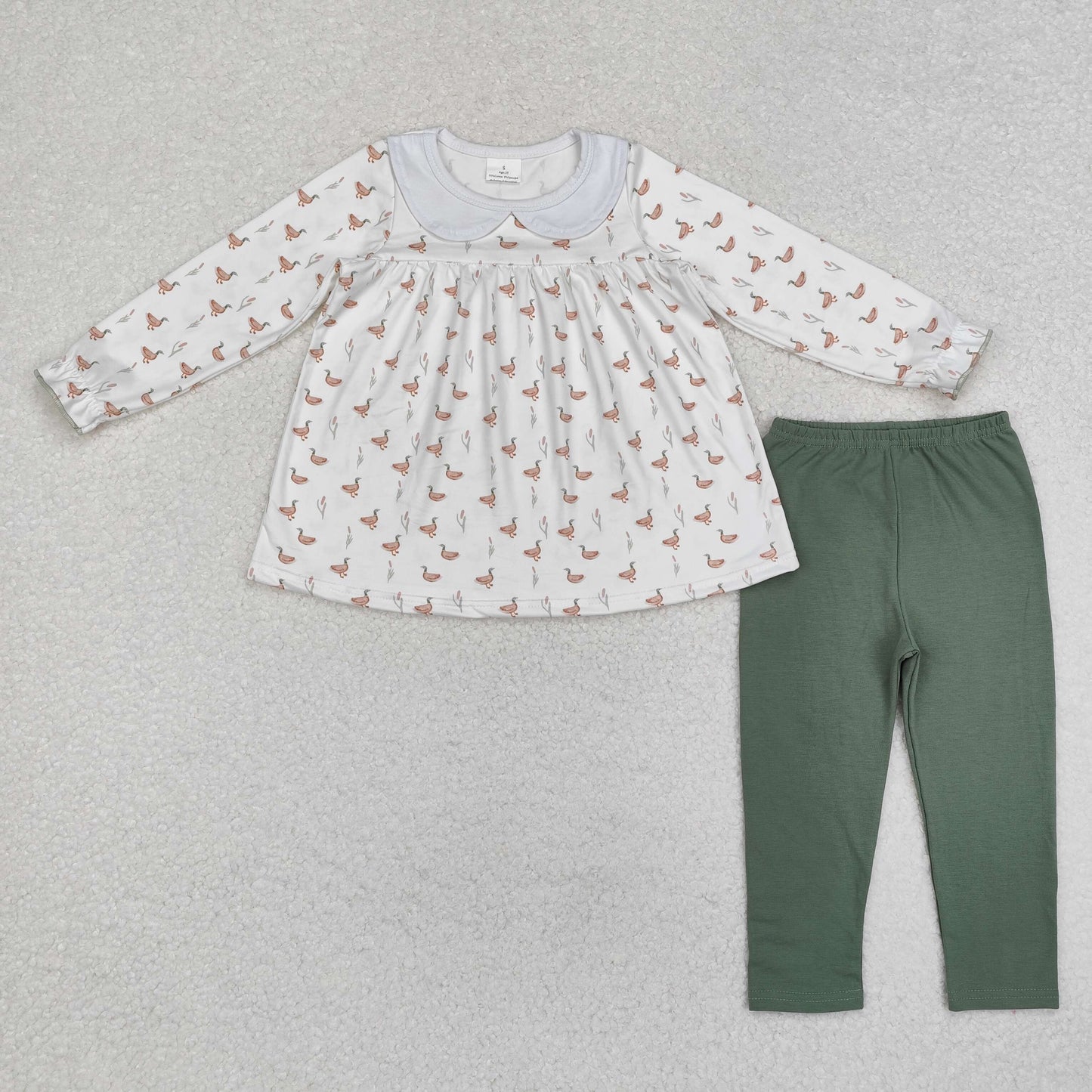 duck print legging set toddler girl fall clothing