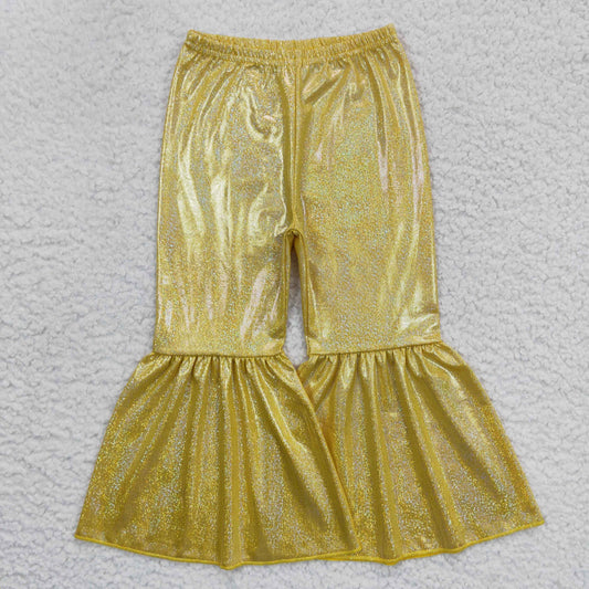 yellow satin bell bottom toddler girl clothing