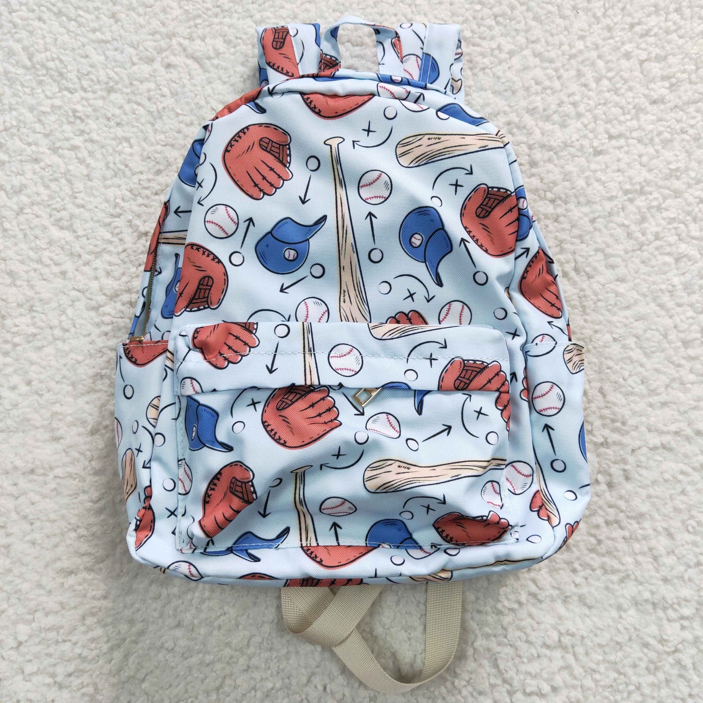 baseball print child bag backpack