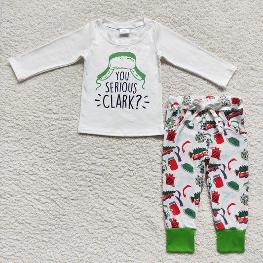 you serious clark? baby boy christmas jogger outfit