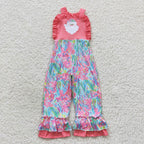 Santa embroidery wildflowers christmas cross jumpsuit