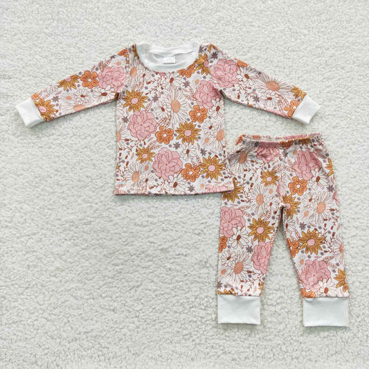 sibling flower pajama set girl PJ