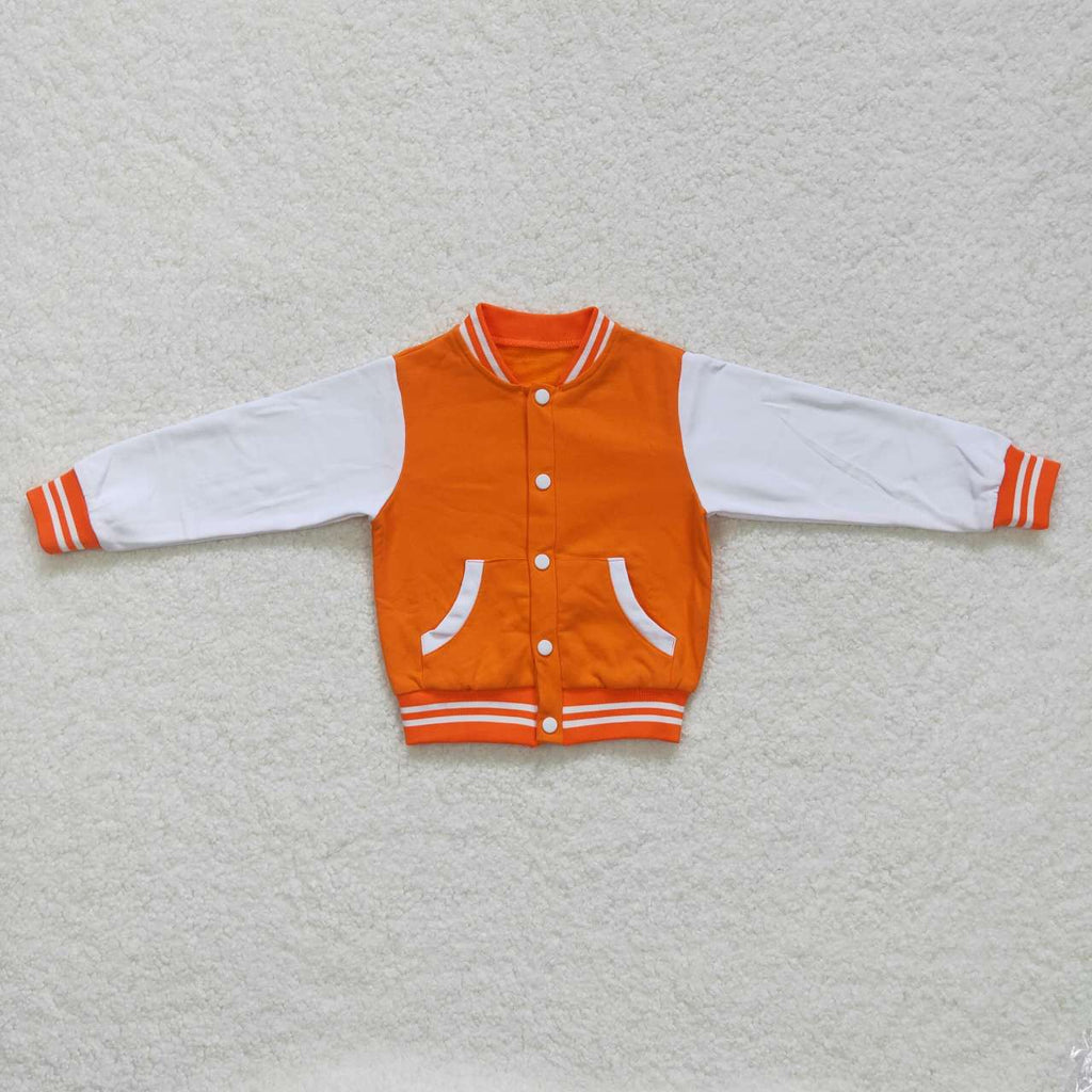 orange&white bomber jacket, aesthetic streetwear baseball jacket