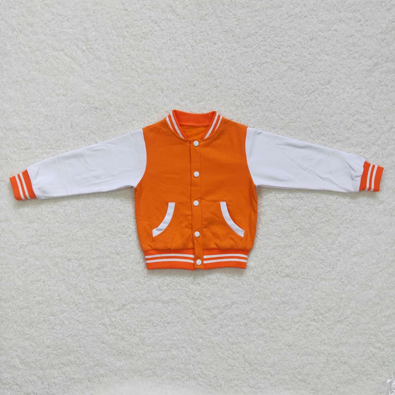 orange&white bomber jacket, aesthetic streetwear baseball jacket