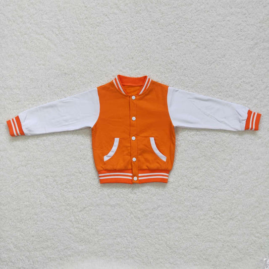 orange&white bomber jacket, aesthetic streetwear baseball jacket